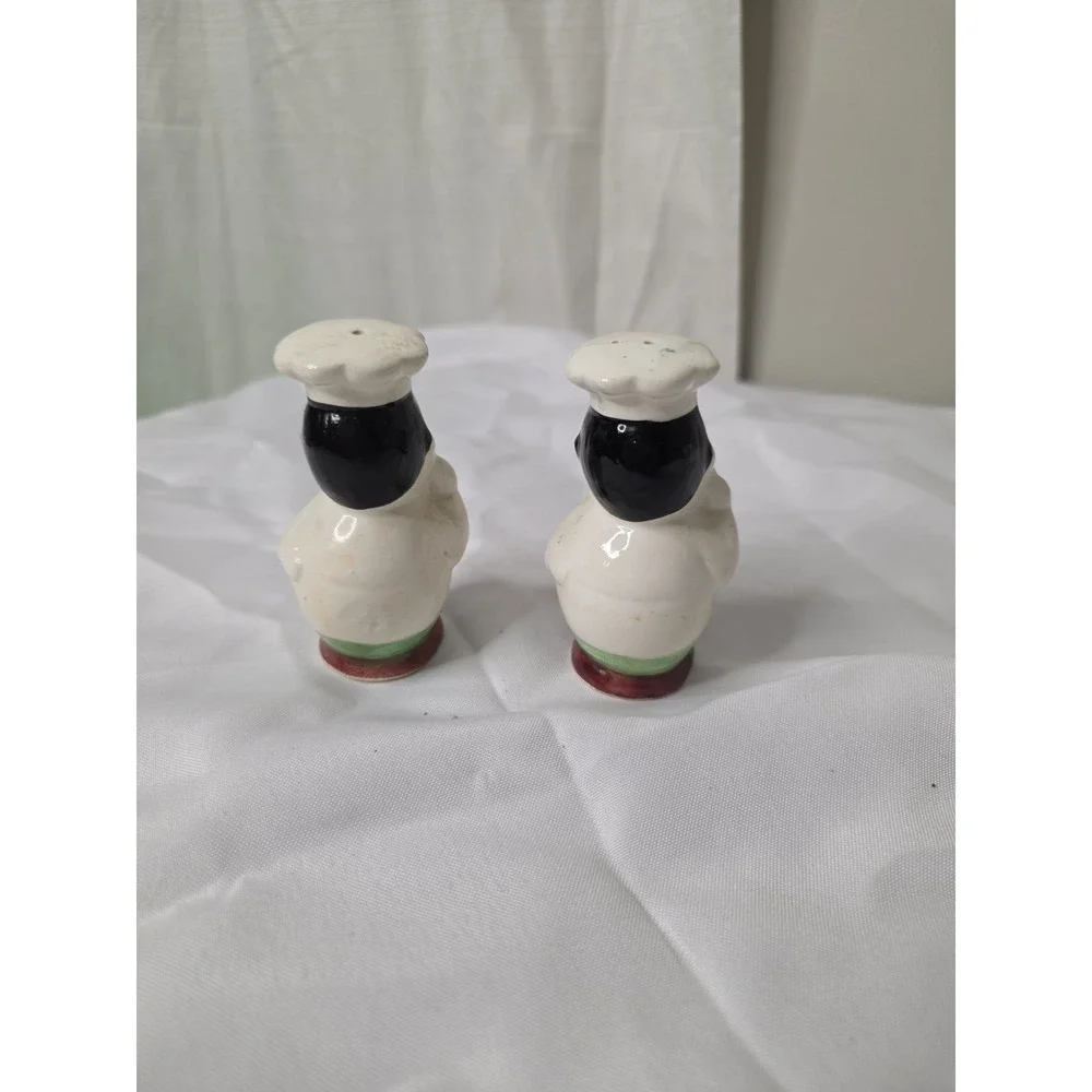 Vintage Italian Chef Salt and Pepper Shakers Hong Kong Kitsch Retro